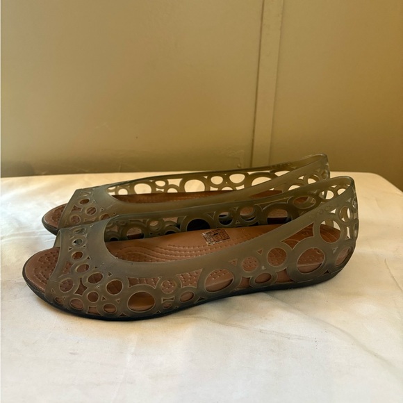 Crocs Adrina Flat ballet jelly peep open toe women’s size 7W - Picture 7 of 9